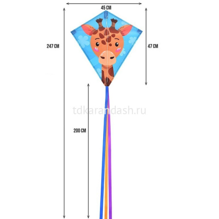 Воздушный Змей Жирафик 140х63см 41833 от магазина "Карандаш"