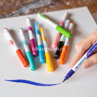 Фломастеры-кисть 10 цветов "Turbo Soft Brush" с вентилируемым колпачком смываемые картон 426800 от магазина "Карандаш"