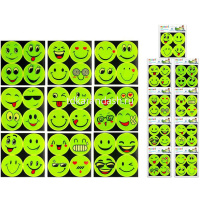 Наклейки светоотражающие "Смайлы" 1 лист 4шт, размер 1шт 5см, ассорти M-7214 от магазина "Карандаш"