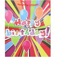 Пакет подарочный "День Рождения" 18х23х10см 4 вида ZH2040 от магазина "Карандаш"