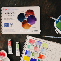 Альбом д/выкрасок А5 12л 200г/м2 100% целлюлоза, спираль, жесткая подложка 269452281 от магазина "Карандаш"