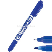 Маркер перманентный "Flexoffice" двусторонний синий, толщина линии 0,4мм/1мм FO-PM01 BLUE от магазина "Карандаш"