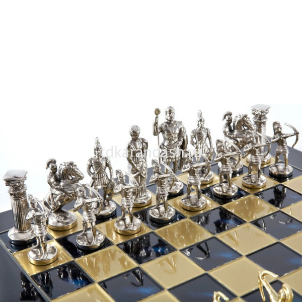 Шахматный набор "Античные войны" 44х44см дерево/металл (фигуры золото/серебро) MP-S-10-44-BLU от магазина "Карандаш"