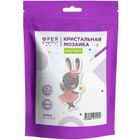 Алмазная мозаика 5,5х10см "Зайка" на магните полная выкладка ALVM-079 от магазина "Карандаш"