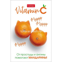 Блокнот А7 48л "Vitamin C" клетка, склейка, 3-х цветный блок, 5 дизайнов 083523 от магазина "Карандаш"