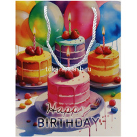 Пакет подарочный "С Днем Рождения" 40х31х12см 4 вида Y10559-24 от магазина "Карандаш"