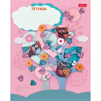 Тетрадь А5 12л клетка "Совушки" на скобе 5 дизайнов 12Т5В1/042160 от магазина "Карандаш"