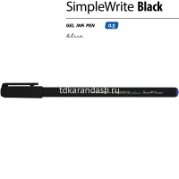 Ручка гелевая "SimpleWrite BLACK" 0,5мм синяя 20-0066 от магазина "Карандаш"