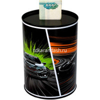 Копилка "Неоновые тачки" 15,7х10см металл, черная 69378 от магазина "Карандаш"