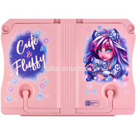 Подставка для книг "Девушка с барсом" 27х19,5х11см АБС-пластик, розовая 62674 от магазина "Карандаш"