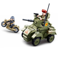 Конструктор "Вторая мировая война.Армия UK. Бронемашина" 154 детали 19х23х4,5см пластик M38-B0710 от магазина "Карандаш"