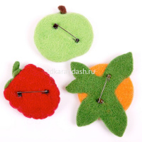 Набор для валяния "Брошь. Фруктово-ягодные" (шерсть, основа для броши, трафарет, игла) WB-0168 от магазина "Карандаш"