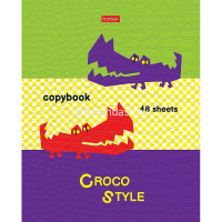 Тетрадь А5 48л клетка "CrocoStyle" на скобе тиснение CROCO 5 дизайнов 072228 от магазина "Карандаш"