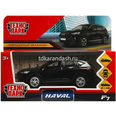 Машина "Haval f7" черная, инерционная, металл 12см (открывающиеся двери) F7-12-BK-WOD
