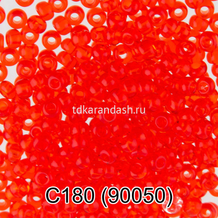 Бисер круглый непрозрачный 2,3мм, 5гр, оранжево-красный 90050/C180