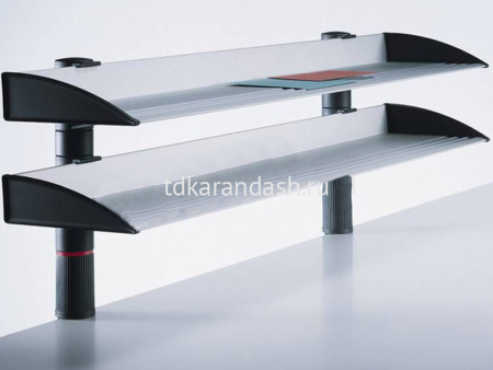 Полка настольная двухярусная "BoardMaster" с креплением к столу, длина 100см, серая 750-8502
