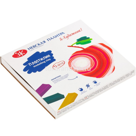 Пластилин 12 цветов 240гр. "Я - Художник" со стеком, картон 221411506/221412621 от магазина "Карандаш"