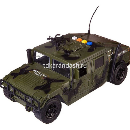 Машина военная "Хаммер" 1:16 инерционная, пластик 22см (свет, звук) 1680754/WY610A от магазина "Карандаш"