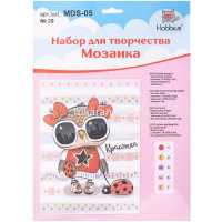 Мозаика по номерам "Стильная сова" 19,5x26,5см №29 (картонная основа, стразы) MDS-05 от магазина "Карандаш"