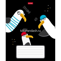 Тетрадь А5 18л клетка "Приключения чайки" на скобе тиснение 5 дизайнов 18Т5В1/095050 от магазина "Карандаш"