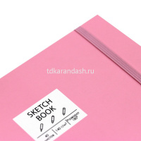 Скетчбук А5 14,5х21см 40л 140г/м2 "Free hand. Розовый" на резинке, склейка, 7БЦ матовая ламинация от магазина "Карандаш"
