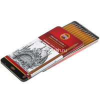 Набор карандашей чернографитных 12шт "Art" 8В-2Н, корпус дерево, металлическая упаковка 1502/1 от магазина "Карандаш"