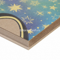 Скетчбук А5 20х20см 30л 170г/м2 "Сияние звёзд" евроспираль, крафт, жесткая подложка 072412 от магазина "Карандаш"