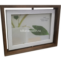Рамка для фото 10х15см дерево, 2 фотографии, поворотная, коричневая HW327 от магазина "Карандаш"