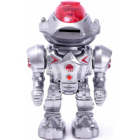 Робот р/у "Робин" 19х13х30см пластик (свет, звук, движение, танцы, стреляет дисками) 9896 от магазина "Карандаш"