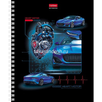 Тетрадь А5 96л клетка "Сердце мотора" на спирали глянцевая ламинация 2 дизайна 087975 от магазина "Карандаш"