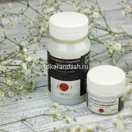 Лак акриловый глянцевый 100мл универсальный 1201314 от магазина "Карандаш"