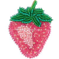 Вышивка бисером "Брошь. Клубника" 4,5х6м (картон, фетр, нитки, бисер, игла) 10-020 от магазина "Карандаш"
