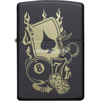 Зажигалка "Gambling Design" 38x13x57мм латунь/сталь, чёрная, матовая 49257/59781 от магазина "Карандаш"