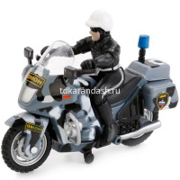 Мотоцикл "Омон" с фигуркой, серый, инерционный, металл 9см (открывающиеся двери) CT-1247-7 от магазина "Карандаш"