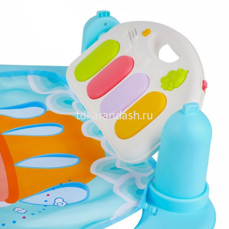 Коврик развивающий 47х36х9см голубой, текстиль/пластик (свет, звук) JB0333577 от магазина "Карандаш"