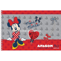Альбом для рисования А4 30л "Микки и Минни Маус" на спирали перфорация на отрыв 5 дизайнов 062236 от магазина "Карандаш"