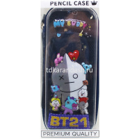 Пенал "BT21. My Buddy" 22,5х10х5см прямоугольный, 1 отделение, пластик, темно-синий DB23231 от магазина "Карандаш"
