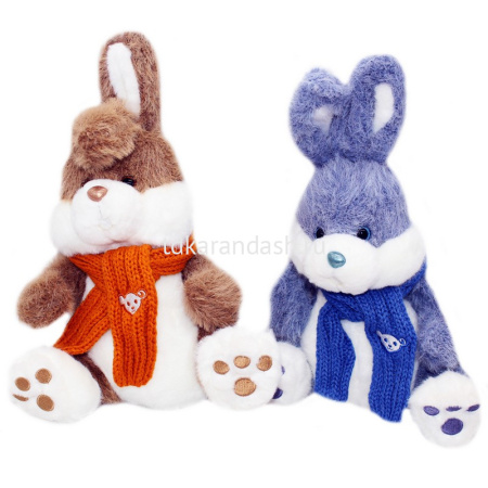 Заяц с шарфом 23см 5 цветов WT2576 от магазина "Карандаш"