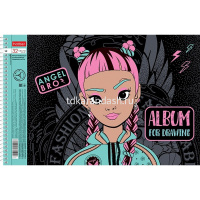 Альбом для рисования А4 32л "Модные девочки" на спирали перфорация на отрыв, 5 дизайнов 074773 от магазина "Карандаш"