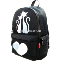 Рюкзак "Кошки. Сердечки" 40х30х17см, 600гр, 1 отделение, 3 кармана, черный 12-003/31 от магазина "Карандаш"