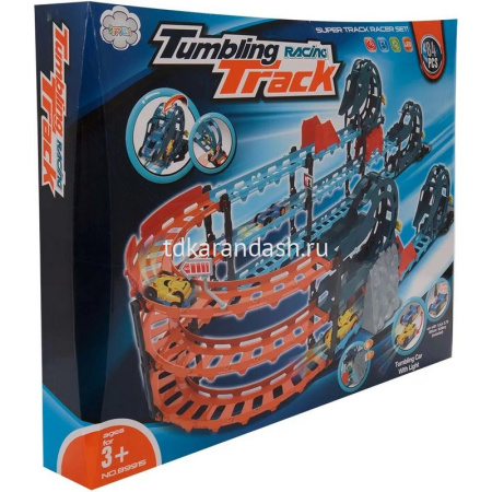 Автотрек 84 детали пластик 55х42х8см (трек, 2 машинки) 2082773/89915 от магазина "Карандаш"