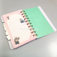 Блокнот 92х114мм 65л "Зубастик" линия, на спирали, цветной блок, 4 дизайна M-3283 от магазина "Карандаш"