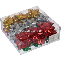 Бант-звезда 7,6см, голография 6 цветов BOWS-7.6H/30 от магазина "Карандаш"