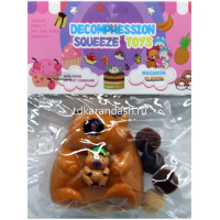 Игрушка-антистресс сквиш "Капибара" 5х5см с помпонами Y11026-24 от магазина "Карандаш"