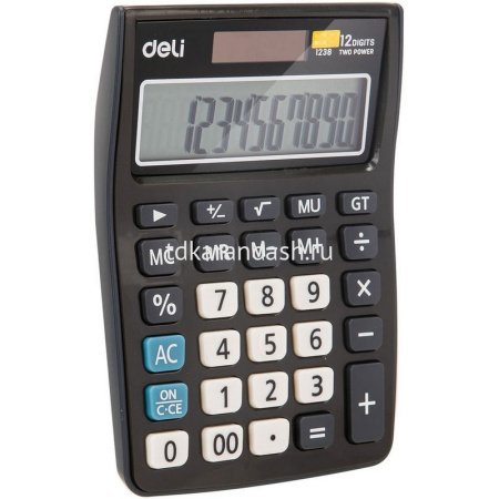 Калькулятор 12 разрядов 145х104,5х27,4мм черный E1238black от магазина "Карандаш"