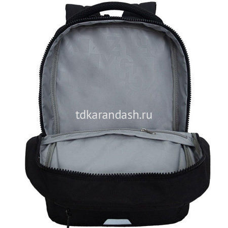 Рюкзак 29х41,5х18см, 740гр, 2 отделения, 2 кармана, черный/серый световозвращающий RU-534-1/2 от магазина "Карандаш"
