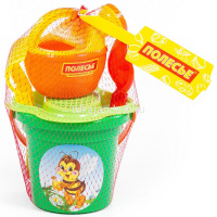 Набор д/песка №240 (ведро малое, ситечко-цветок, совок №2, грабельки №2, лейка малая №3) 4535 от магазина "Карандаш"