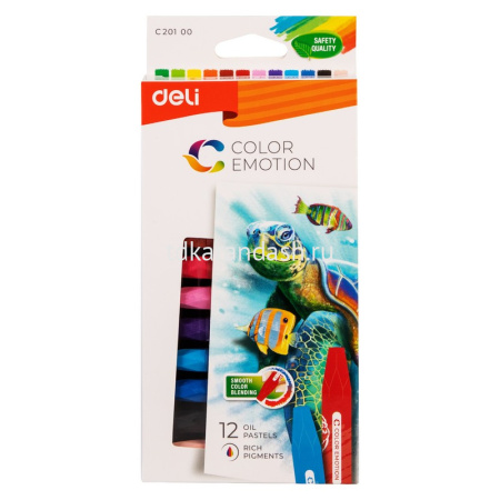 Пастель масляная 12 цветов "Color Emotion" шестигранный корпус, картон EC20100