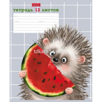 Тетрадь А5 12л клетка "Хорошо быть ёжиком" на скобе 5 дизайнов 080068 от магазина "Карандаш"