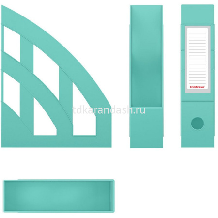 Лоток д/бумаг вертикальный "Office Pastel Mint" ширина 7,5см мятный, пластик 55582 от магазина "Карандаш"